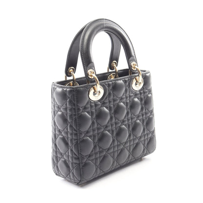 LADY DIOR MY ABCDIOR レディディオール スモール カナージュ 2WAY ハンドバッグ レザー ブラック クリスチャンディオール バッグ Christian Dior