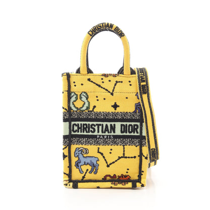 BOOK TOTE ブックトート バーティカルバッグ ミニ フォンバッグ ハンドバッグ キャンバス イエロー マルチカラー クリスチャンディオール バッグ Christian Dior
