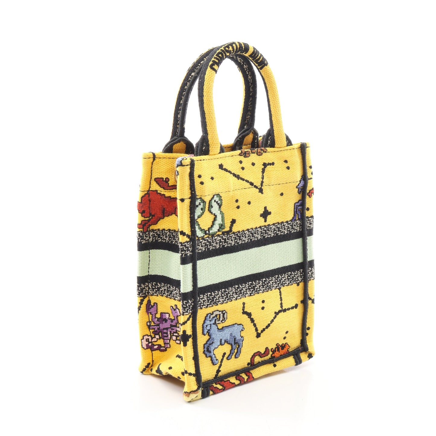 BOOK TOTE ブックトート バーティカルバッグ ミニ フォンバッグ ハンドバッグ キャンバス イエロー マルチカラー クリスチャンディオール バッグ Christian Dior
