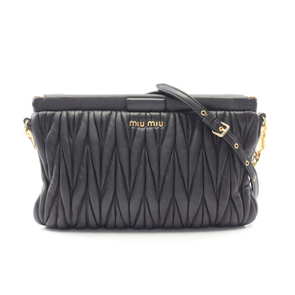マテラッセ ショルダーバッグ レザー ブラック ミュウミュウ バッグ miu miu