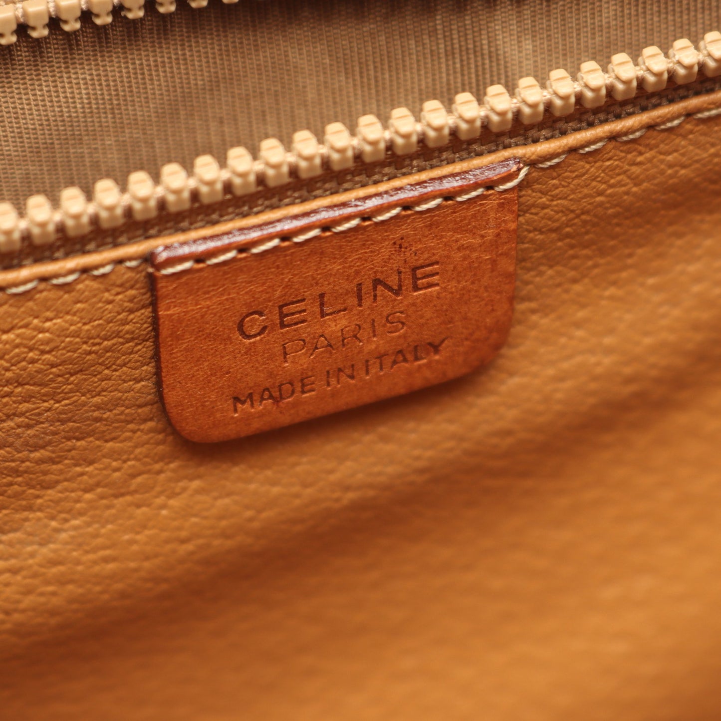 マカダム スターボール ショルダーバッグ PVC レザー ダークブラウン ライトブラウン セリーヌ バッグ CELINE