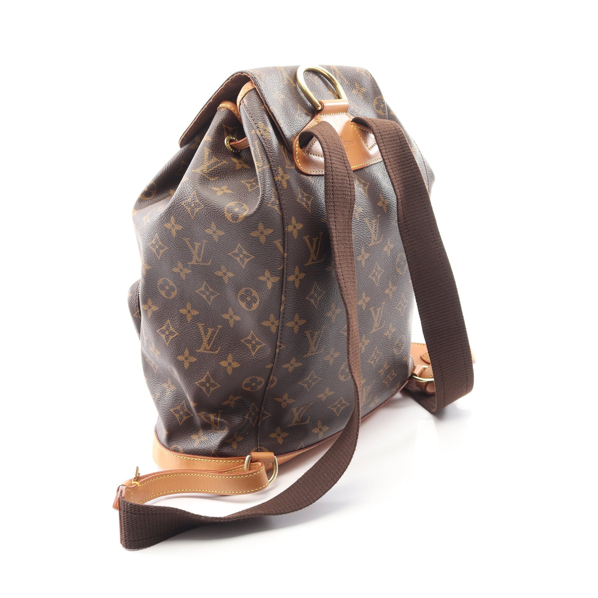 モンスリGM モノグラム バックパック リュックサック PVC レザー ブラウン ルイヴィトン バッグ LOUIS VUITTON