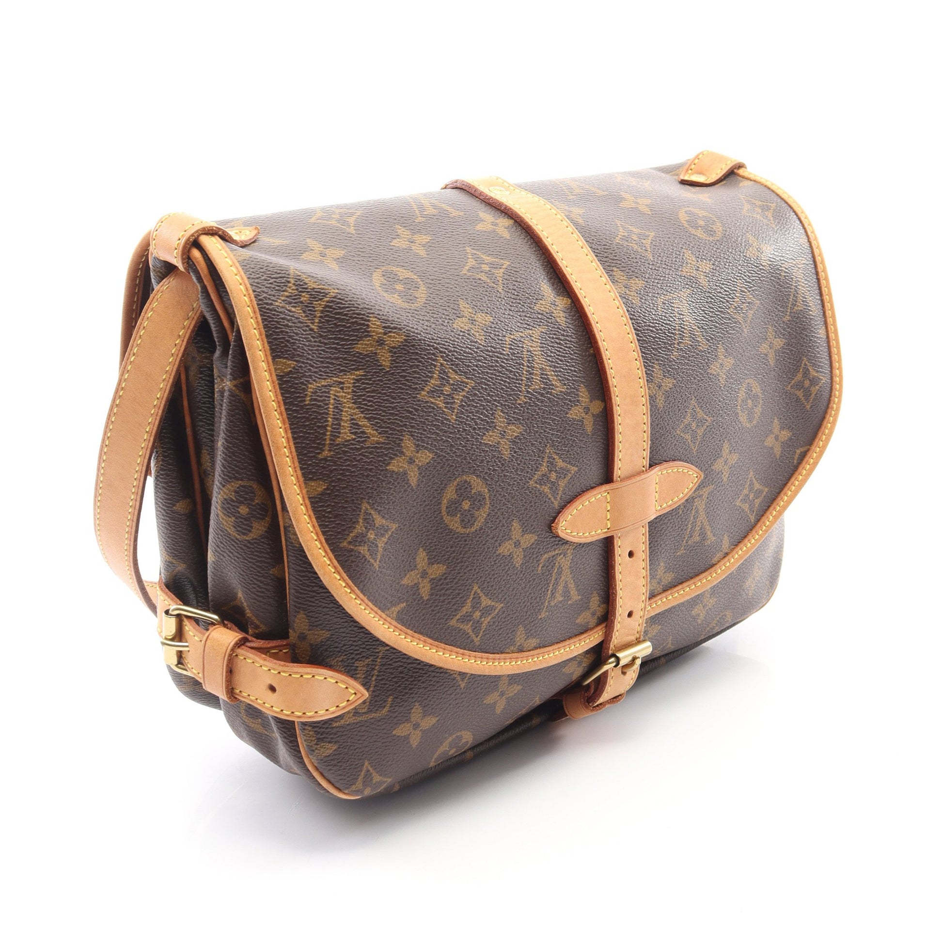 ソミュール30 モノグラム ショルダーバッグ PVC レザー ブラウン ルイヴィトン バッグ LOUIS VUITTON