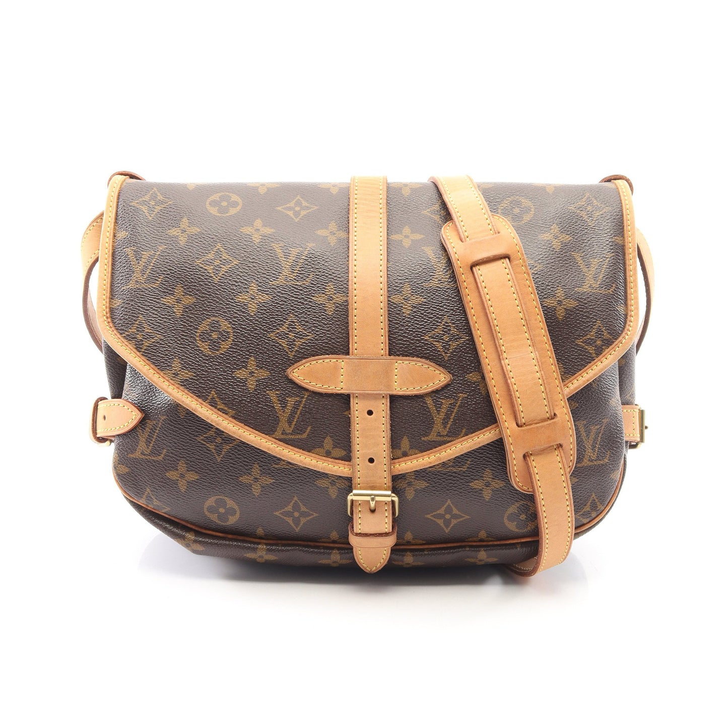 ソミュール30 モノグラム ショルダーバッグ PVC レザー ブラウン ルイヴィトン バッグ LOUIS VUITTON