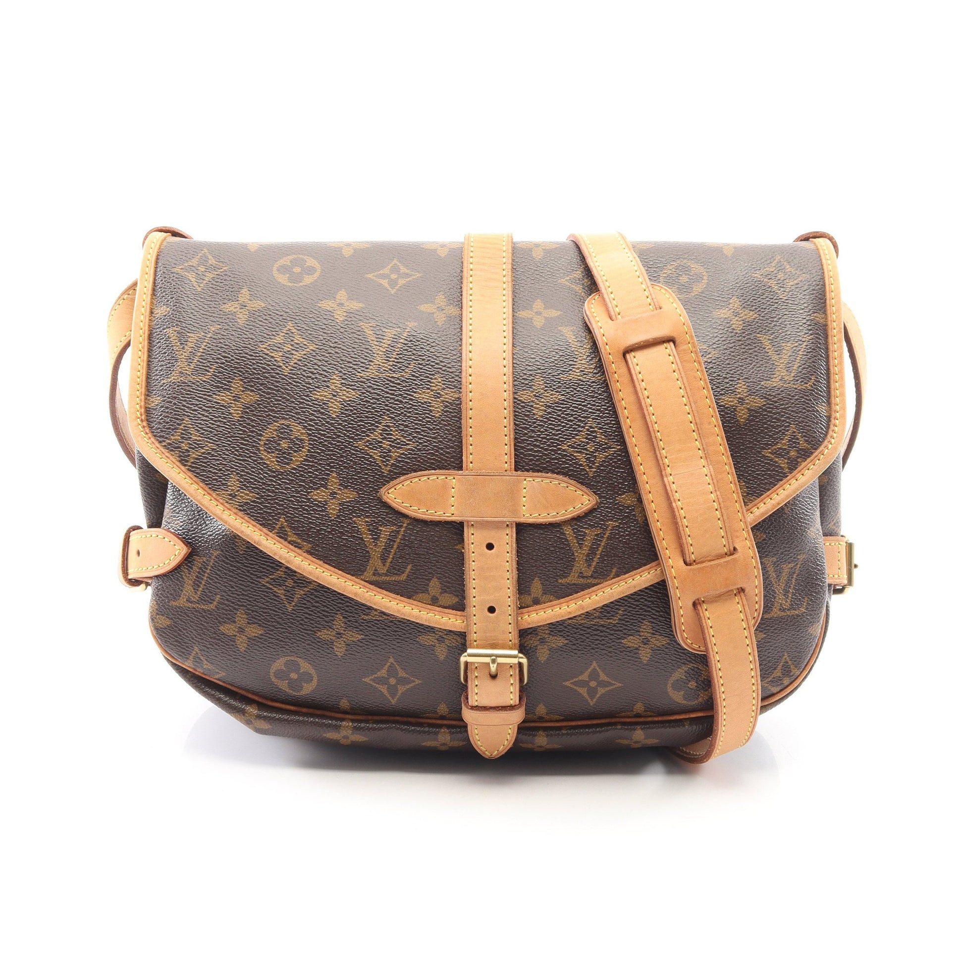 ソミュール30 モノグラム ショルダーバッグ PVC レザー ブラウン ルイヴィトン バッグ LOUIS VUITTON