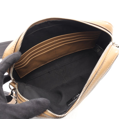 ダイアゴナル カメラケース ズッカ ショルダーバッグ レザー PVC ライトブラウン ブラック フェンディ バッグ FENDI
