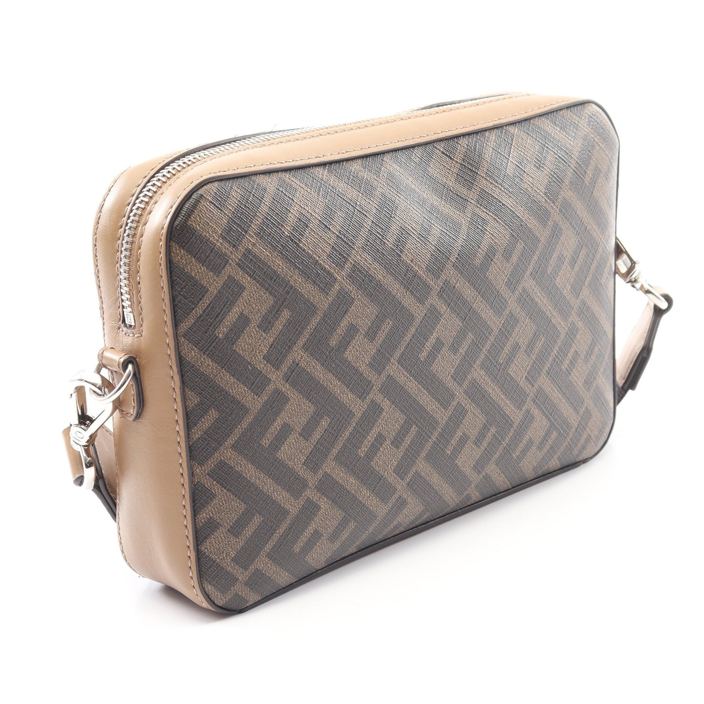 ダイアゴナル カメラケース ズッカ ショルダーバッグ レザー PVC ライトブラウン ブラック フェンディ バッグ FENDI