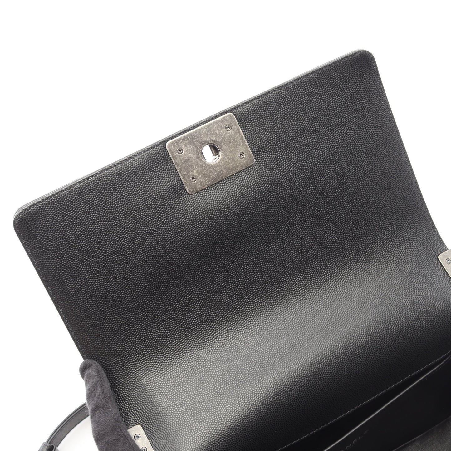 ボーイシャネル チェーンショルダーバッグ キャビアスキン ブラック シルバー金具 シャネル バッグ CHANEL