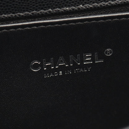 ボーイシャネル チェーンショルダーバッグ キャビアスキン ブラック シルバー金具 シャネル バッグ CHANEL