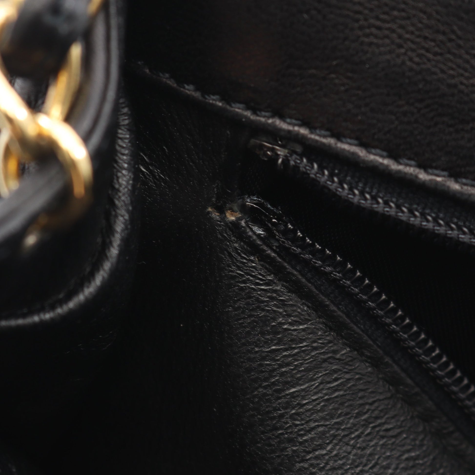 ココマーク チェーンショルダーバッグ ラムスキン ブラック ゴールド金具 ヴィンテージ シャネル バッグ CHANEL