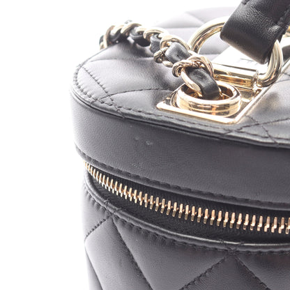 トレンディCC バニティバッグ チェーンショルダーバッグ ラムスキン ブラック ゴールド金具 シャネル バッグ CHANEL