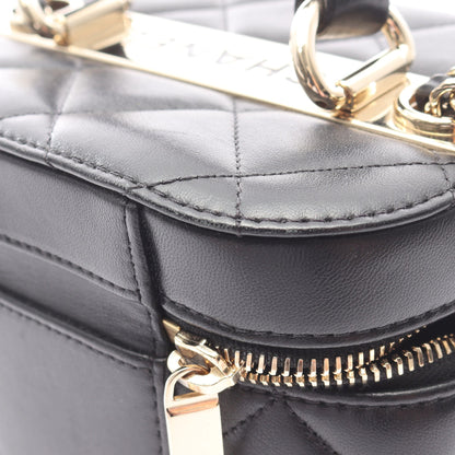 トレンディCC バニティバッグ チェーンショルダーバッグ ラムスキン ブラック ゴールド金具 シャネル バッグ CHANEL