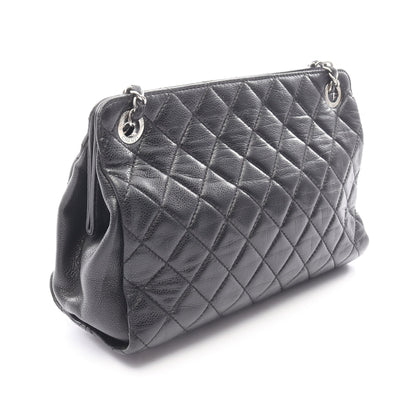 マトラッセ チェーンショルダーバッグ キャビアスキン ブラック シルバー金具 シャネル バッグ CHANEL
