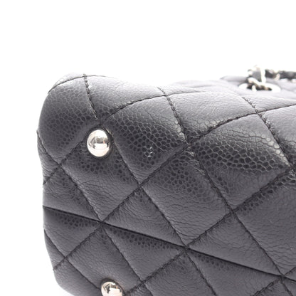 マトラッセ チェーンショルダーバッグ キャビアスキン ブラック シルバー金具 シャネル バッグ CHANEL