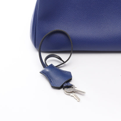 バーキン35 ブルーエレクトリック ハンドバッグ ヴォーエプソン ブルー シルバー金具 □R刻印 エルメス バッグ HERMES