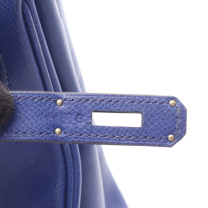 バーキン35 ブルーエレクトリック ハンドバッグ ヴォーエプソン ブルー シルバー金具 □R刻印 エルメス バッグ HERMES