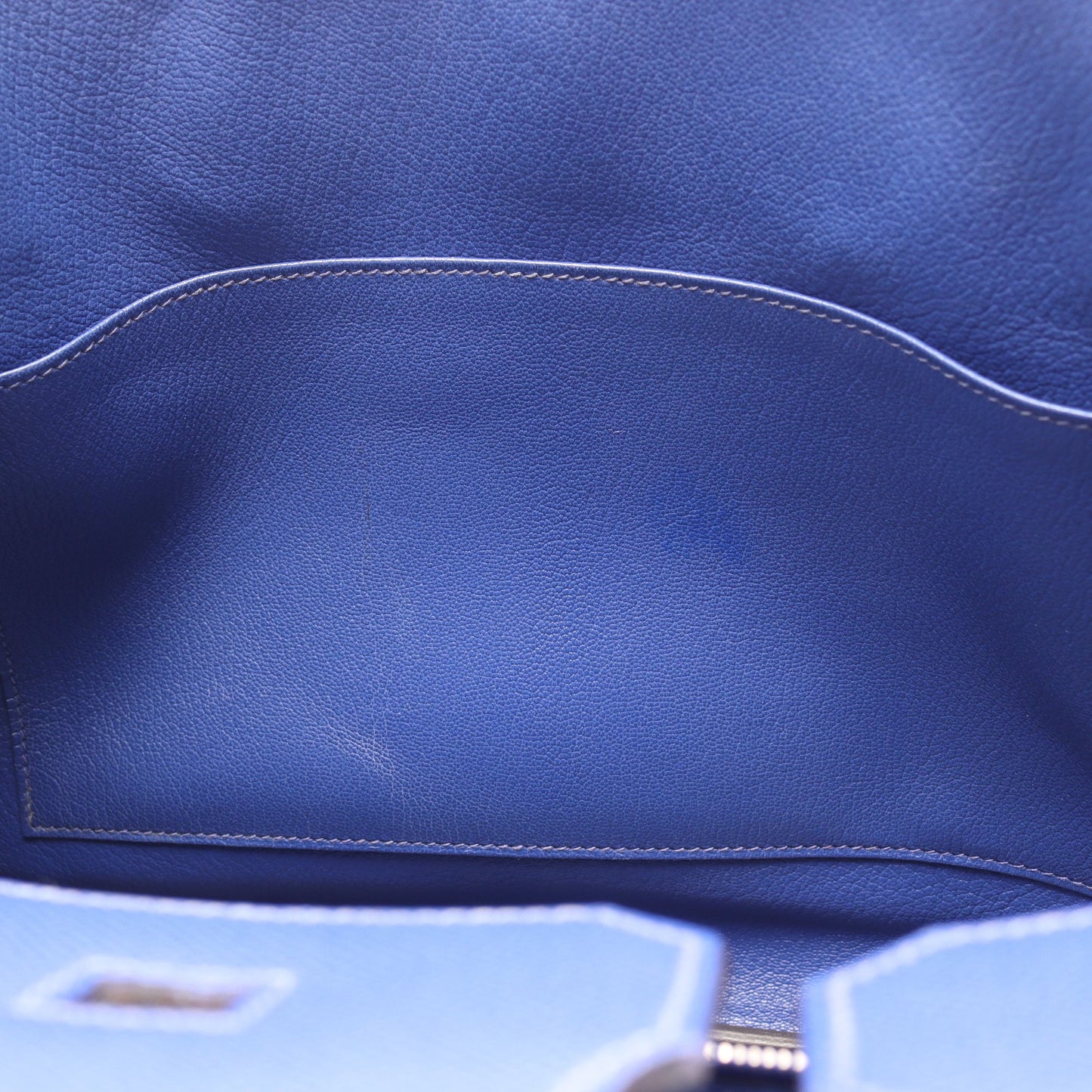 バーキン35 ブルーエレクトリック ハンドバッグ ヴォーエプソン ブルー シルバー金具 □R刻印 エルメス バッグ HERMES