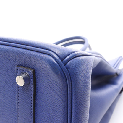 バーキン35 ブルーエレクトリック ハンドバッグ ヴォーエプソン ブルー シルバー金具 □R刻印 エルメス バッグ HERMES