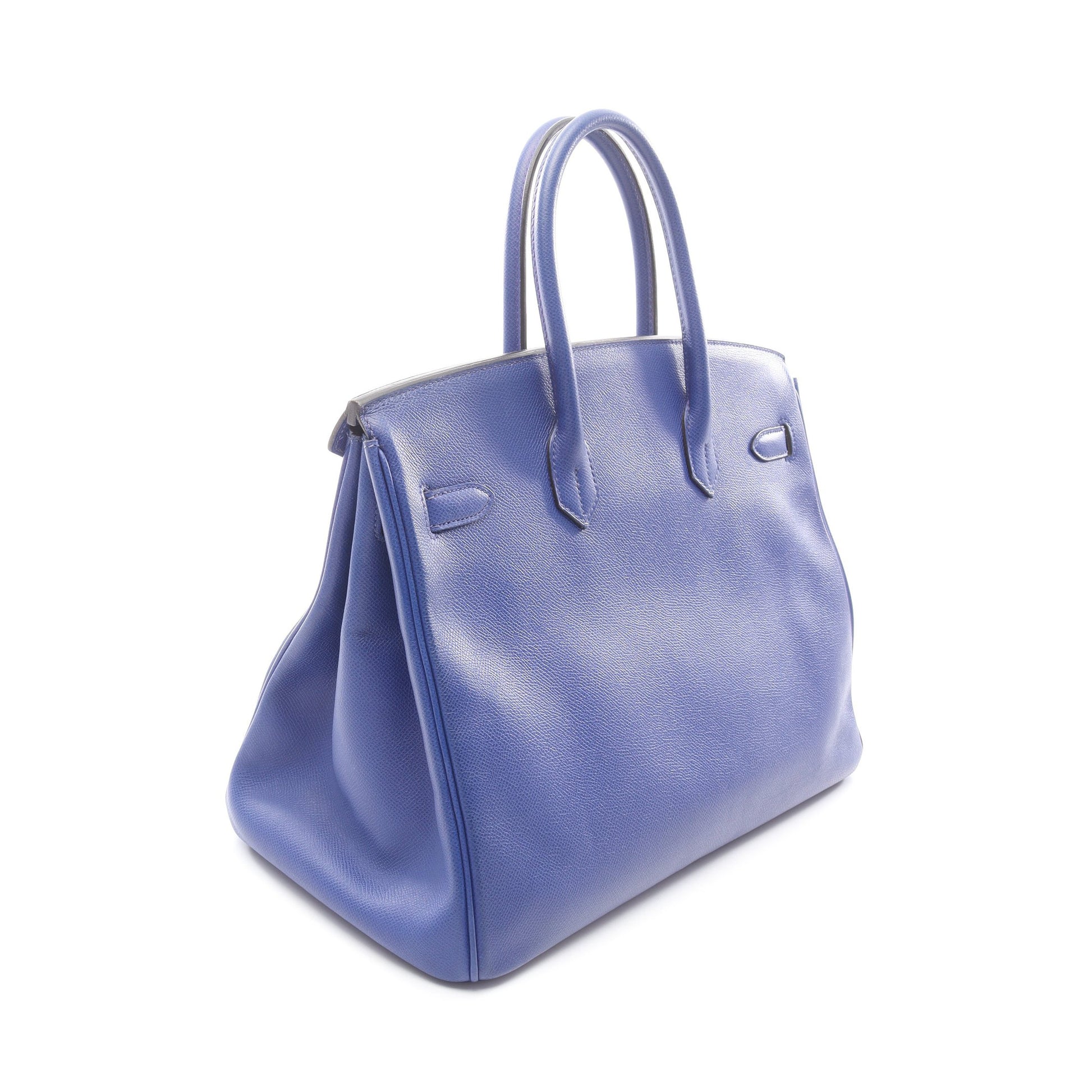 バーキン35 ブルーエレクトリック ハンドバッグ ヴォーエプソン ブルー シルバー金具 □R刻印 エルメス バッグ HERMES