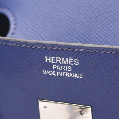 バーキン35 ブルーエレクトリック ハンドバッグ ヴォーエプソン ブルー シルバー金具 □R刻印 エルメス バッグ HERMES