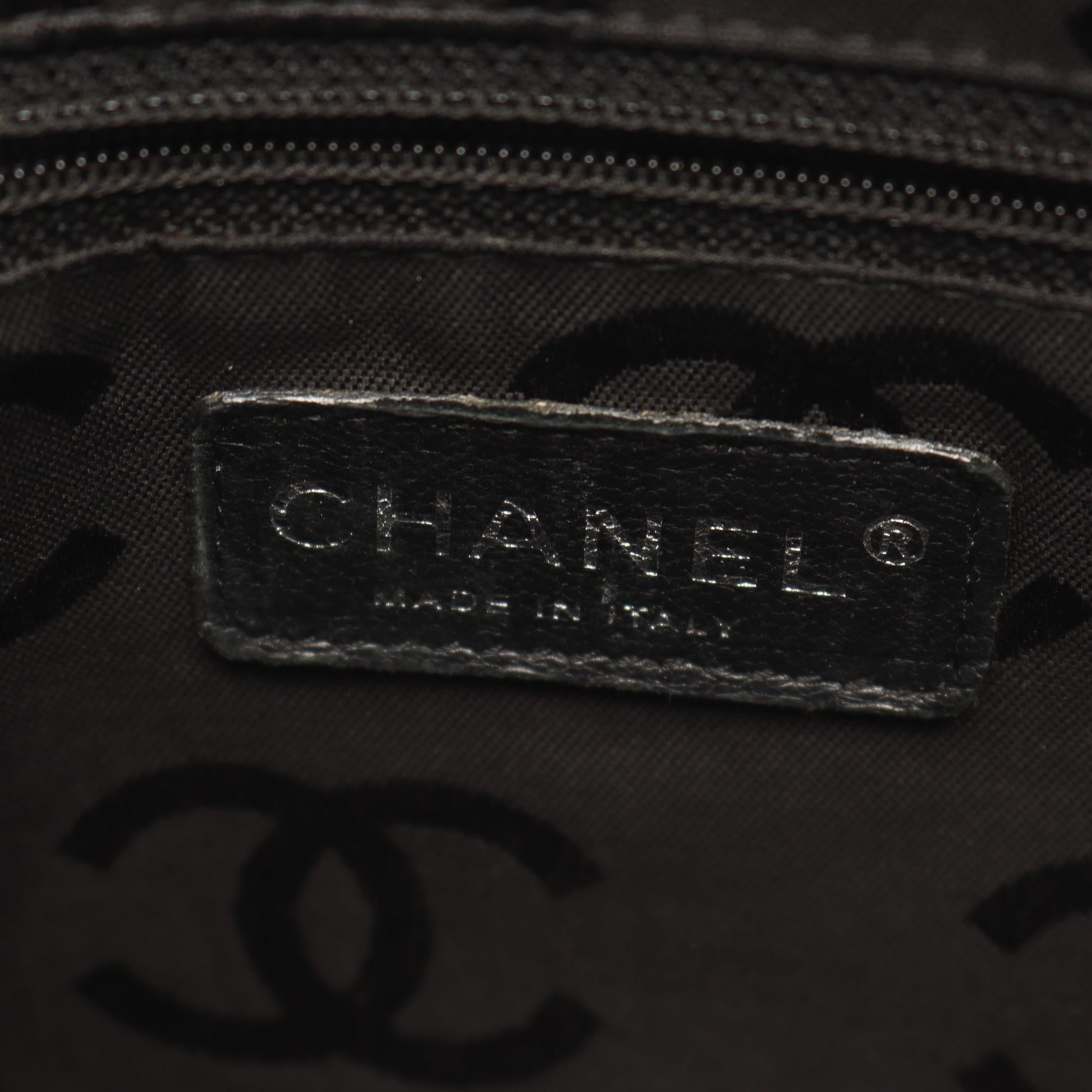 カンボンライン ミディアム ハンドバッグ トートバッグ レザー ベージュ ブラック シルバー金具 シャネル バッグ CHANEL