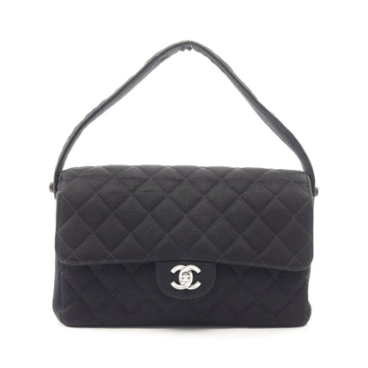 マトラッセ Wフェイス ハンドバッグ コットン ブラック シルバー金具 シャネル バッグ CHANEL