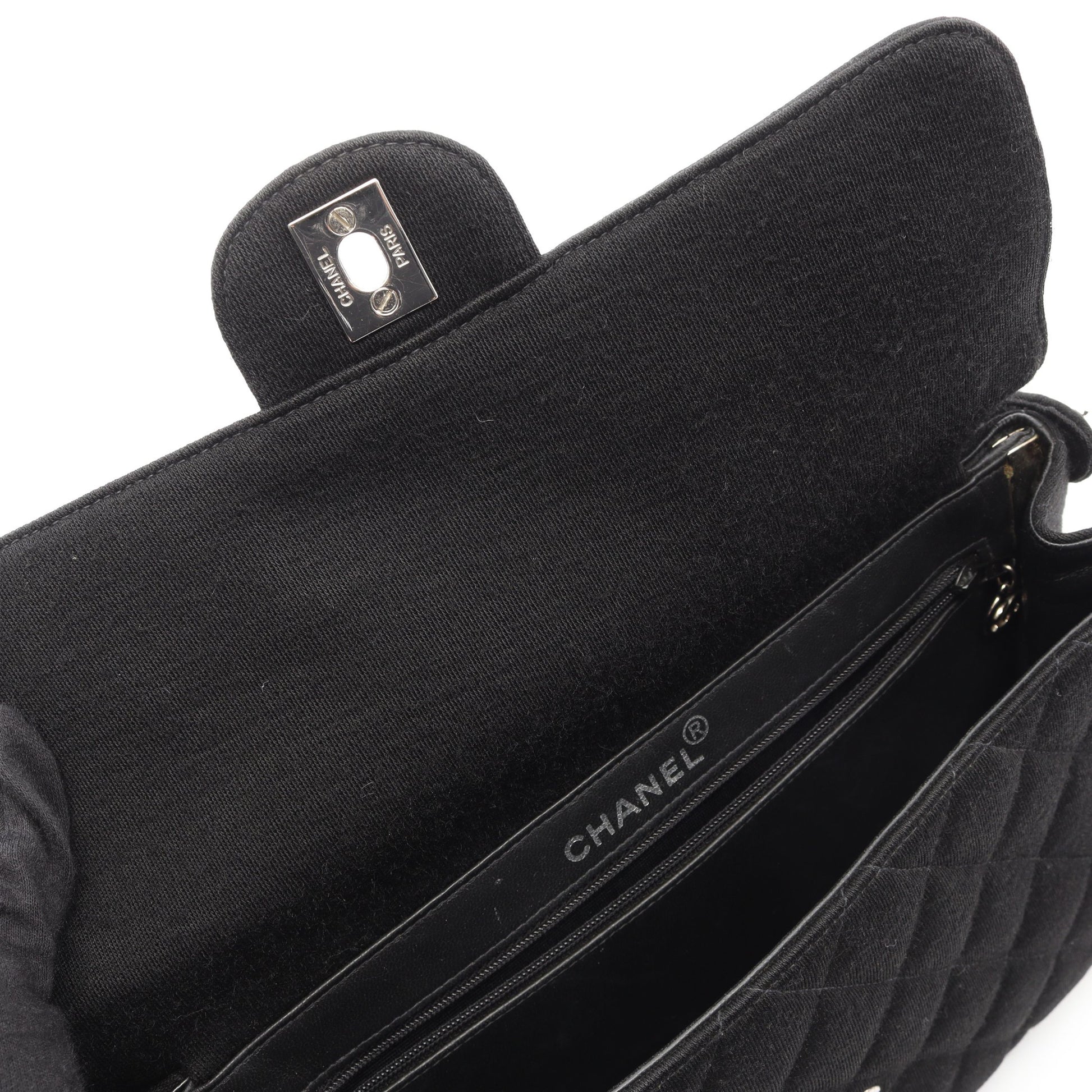マトラッセ Wフェイス ハンドバッグ コットン ブラック シルバー金具 シャネル バッグ CHANEL