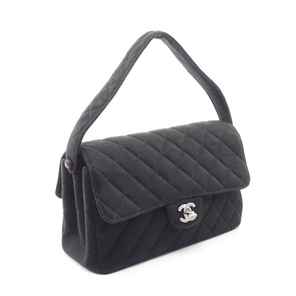 マトラッセ Wフェイス ハンドバッグ コットン ブラック シルバー金具 シャネル バッグ CHANEL