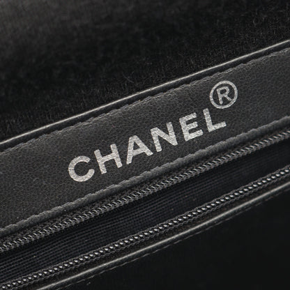 マトラッセ Wフェイス ハンドバッグ コットン ブラック シルバー金具 シャネル バッグ CHANEL