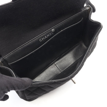 マトラッセ Wフェイス ハンドバッグ コットン ブラック シルバー金具 シャネル バッグ CHANEL