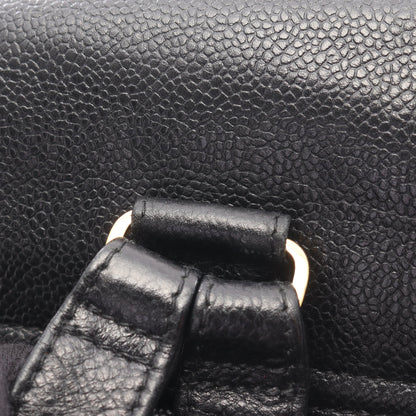 トリプルココマーク バックパック リュックサック キャビアスキン ブラック ゴールド金具 シャネル バッグ CHANEL