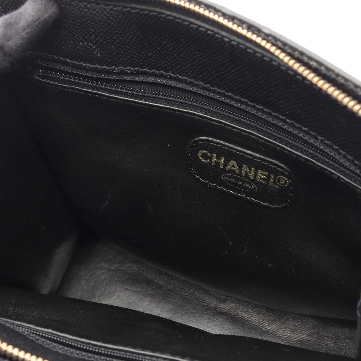 ロゴ ショルダーバッグ トートバッグ キャビアスキン ブラック ゴールド金具 シャネル バッグ CHANEL