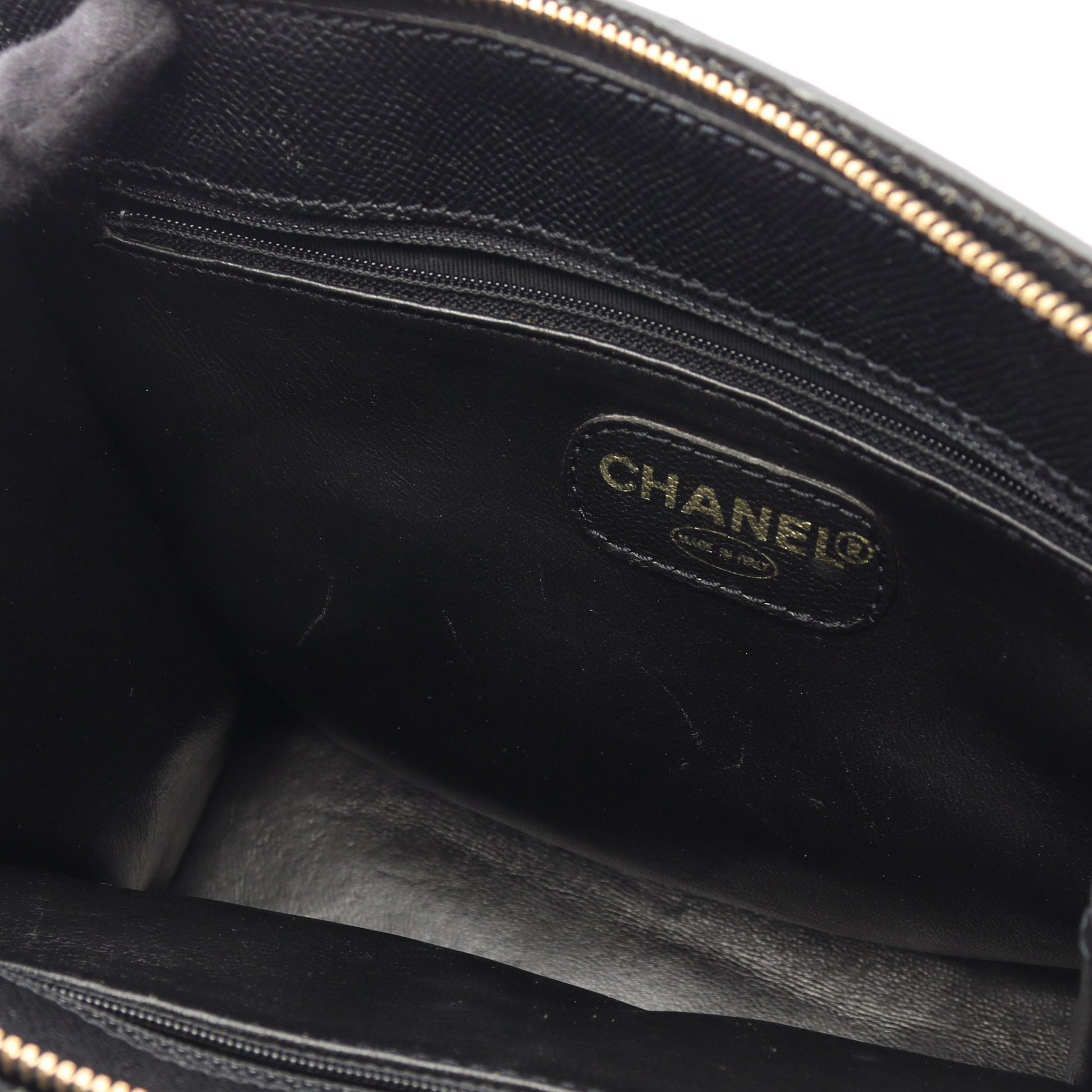 ロゴ ショルダーバッグ トートバッグ キャビアスキン ブラック ゴールド金具 シャネル バッグ CHANEL