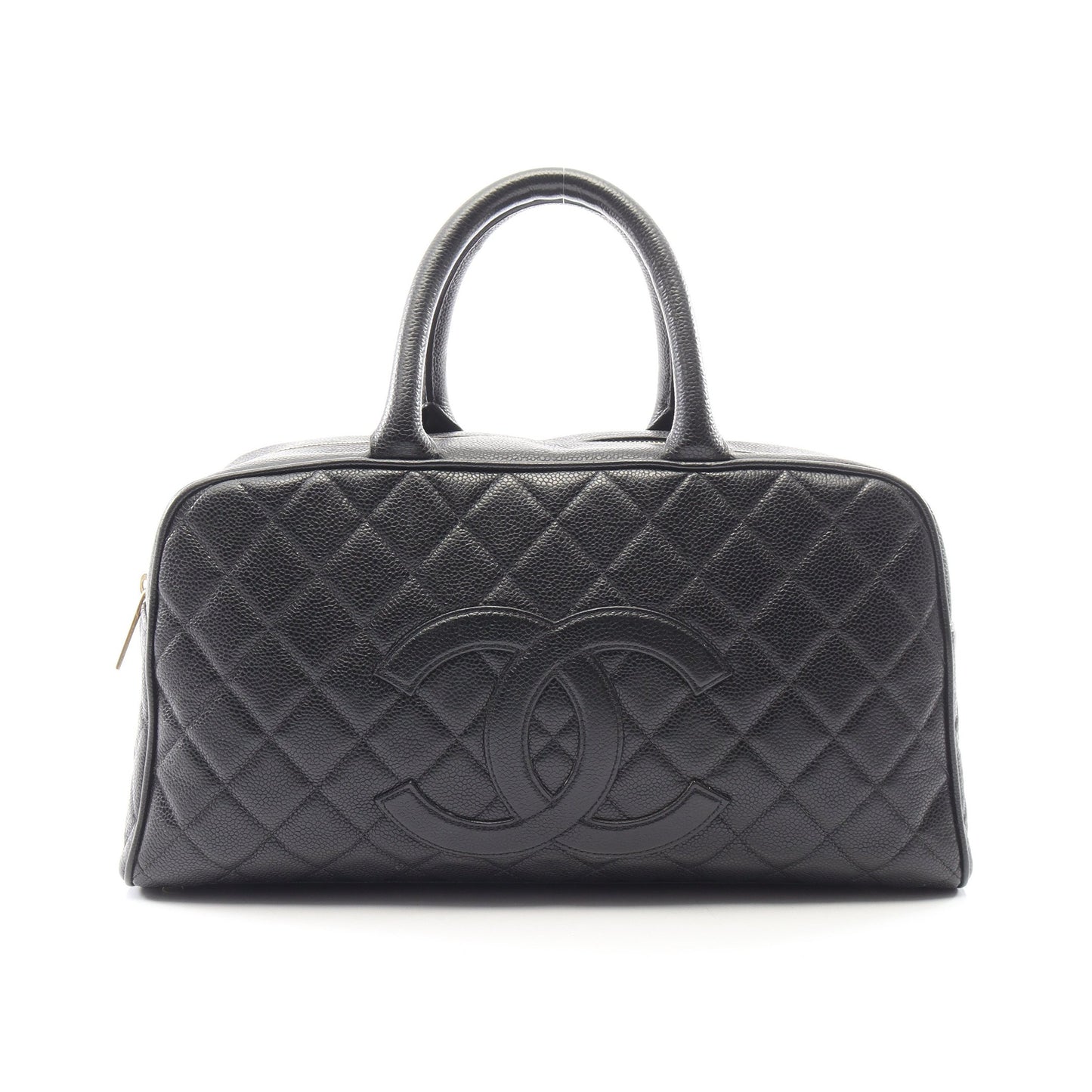 マトラッセ ハンドバッグ ミニボストンバッグ キャビアスキン ブラック ゴールド金具 シャネル バッグ CHANEL
