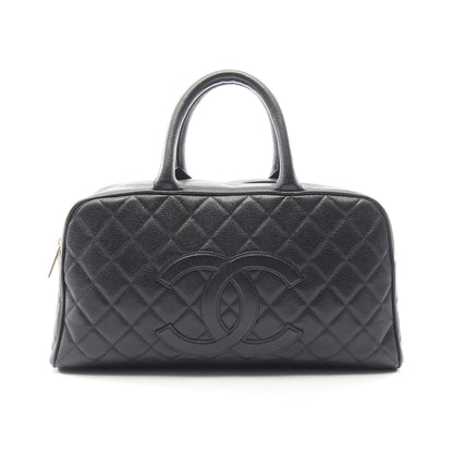 マトラッセ ハンドバッグ ミニボストンバッグ キャビアスキン ブラック ゴールド金具 シャネル バッグ CHANEL