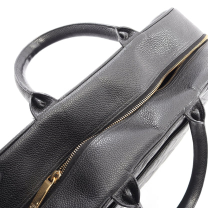 マトラッセ ハンドバッグ ミニボストンバッグ キャビアスキン ブラック ゴールド金具 シャネル バッグ CHANEL