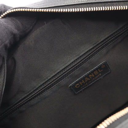 マトラッセ ハンドバッグ ミニボストンバッグ キャビアスキン ブラック ゴールド金具 シャネル バッグ CHANEL