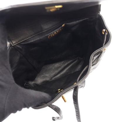 マトラッセ バックパック リュックサック ラムスキン ブラック ゴールド金具 ヴィンテージ シャネル バッグ CHANEL