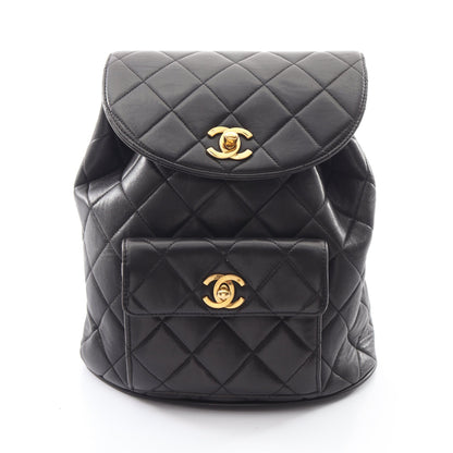 マトラッセ バックパック リュックサック ラムスキン ブラック ゴールド金具 ヴィンテージ シャネル バッグ CHANEL