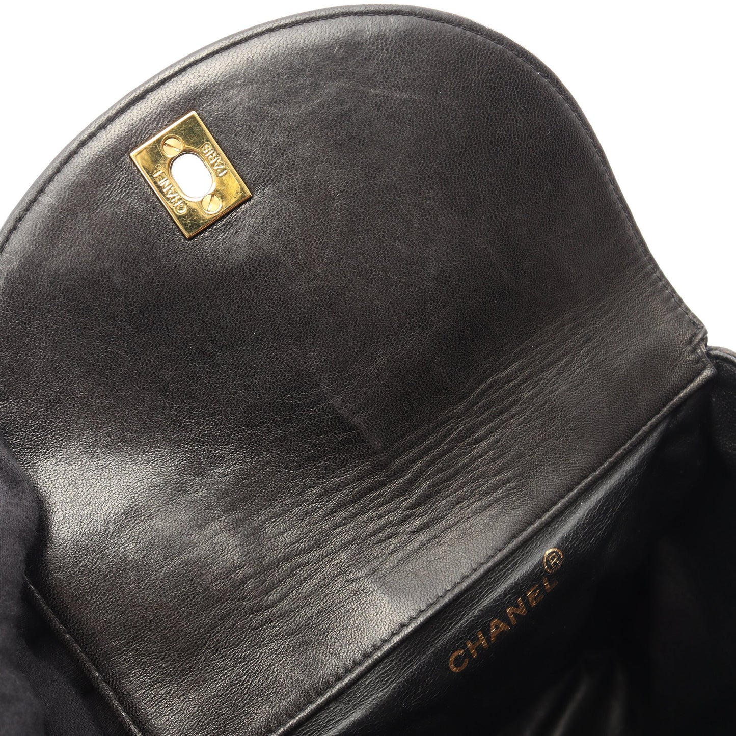 マトラッセ バックパック リュックサック ラムスキン ブラック ゴールド金具 ヴィンテージ シャネル バッグ CHANEL