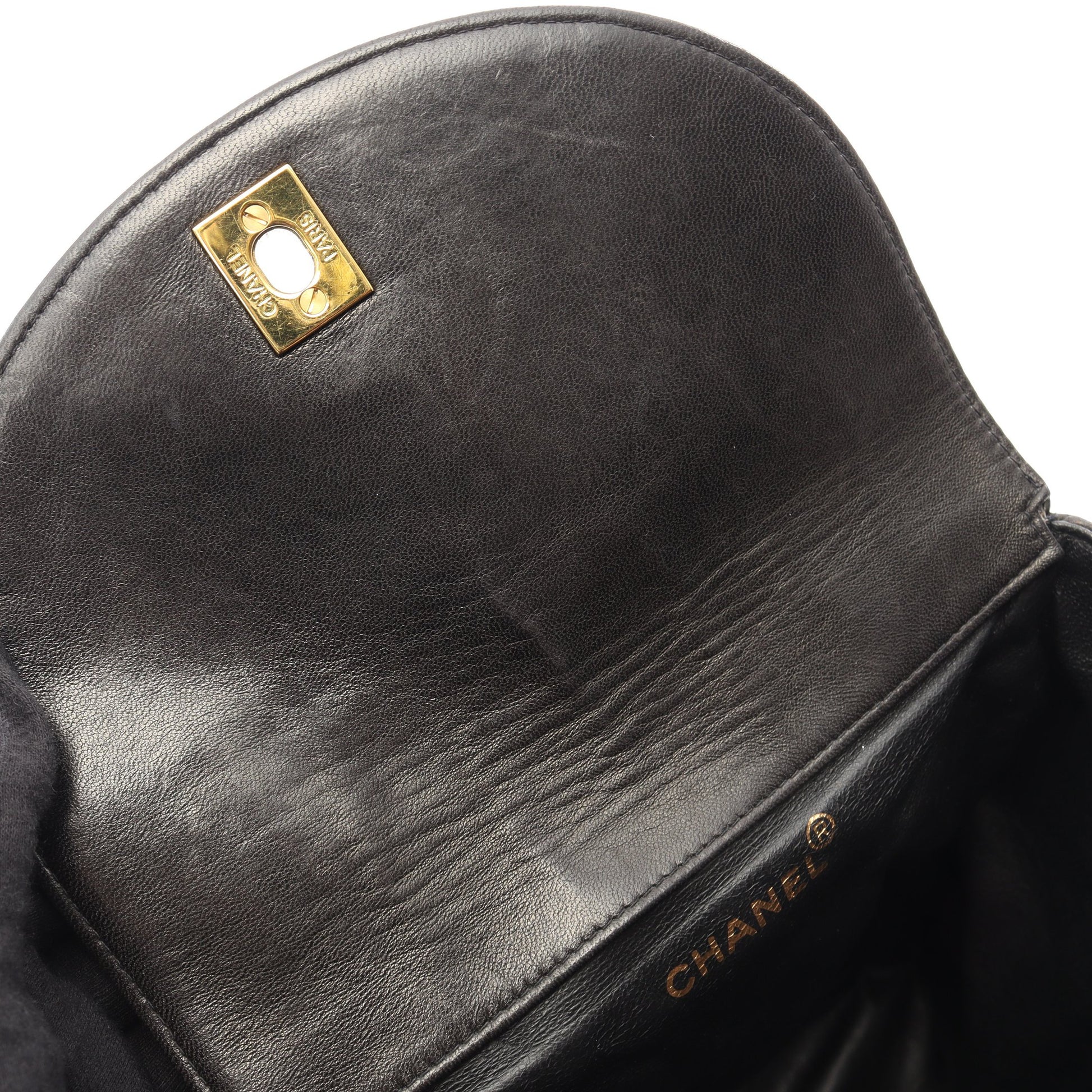 マトラッセ バックパック リュックサック ラムスキン ブラック ゴールド金具 ヴィンテージ シャネル バッグ CHANEL