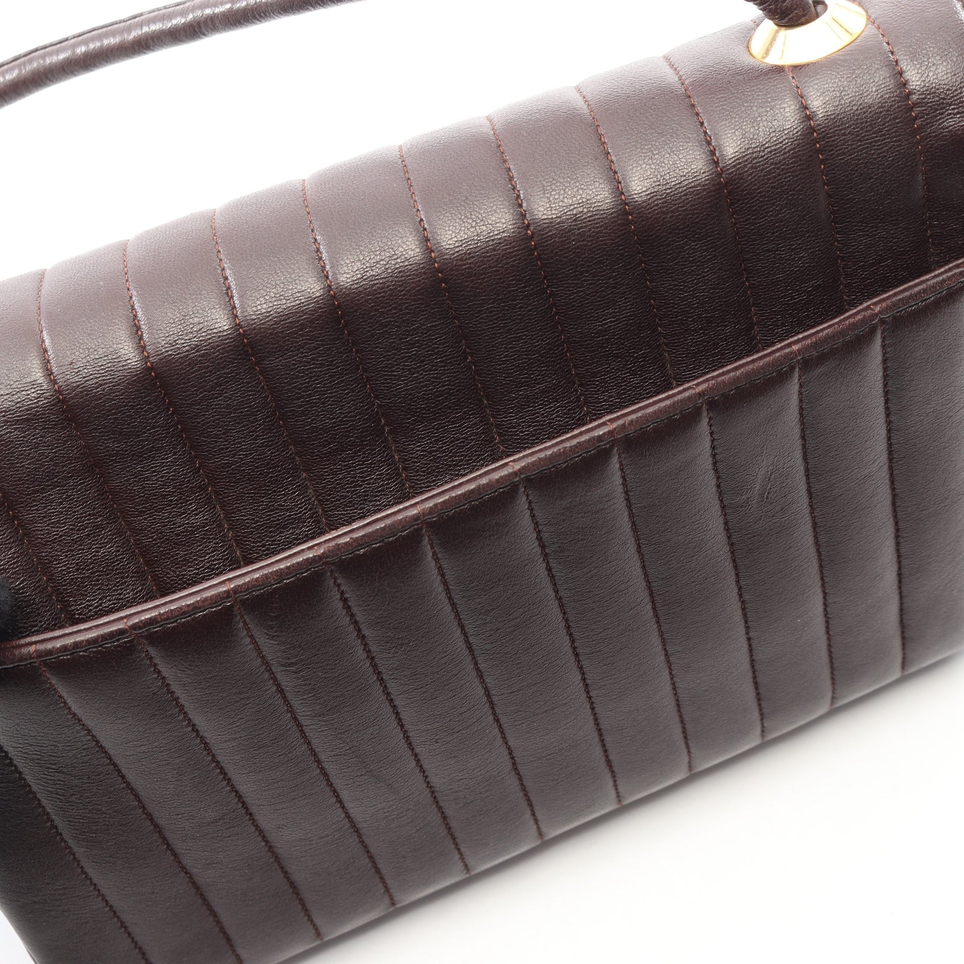 マドモアゼル ショルダーバッグ ラムスキン ボルドー ゴールド金具 ヴィンテージ シャネル バッグ CHANEL