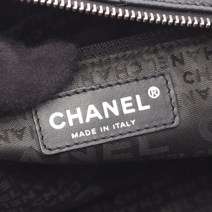 チョコバー ハンドバッグ ミニボストンバッグ ソフトキャビアスキン ブラック シルバー金具 シャネル バッグ CHANEL