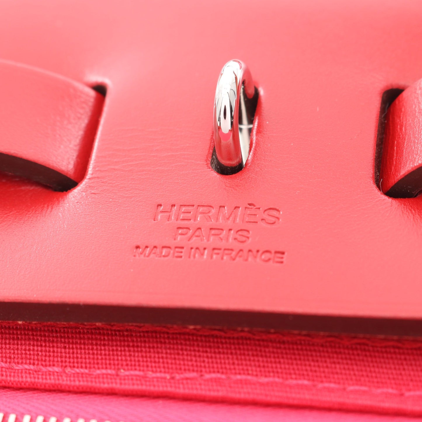 エールバッグジップPM 2WAY ハンドバッグ トワルオフィシエ ヴァッシュハンター レッドブラウン レッド ピンク シルバー金具 Y刻印 エルメス バッグ HERMES