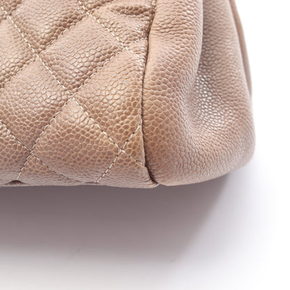 マトラッセ ボーリングバッグ チェーンショルダーバッグ キャビアスキン グレーブラウン シルバー金具 シャネル バッグ CHANEL