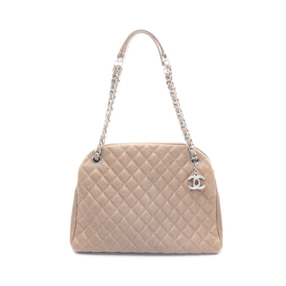 マトラッセ ボーリングバッグ チェーンショルダーバッグ キャビアスキン グレーブラウン シルバー金具 シャネル バッグ CHANEL