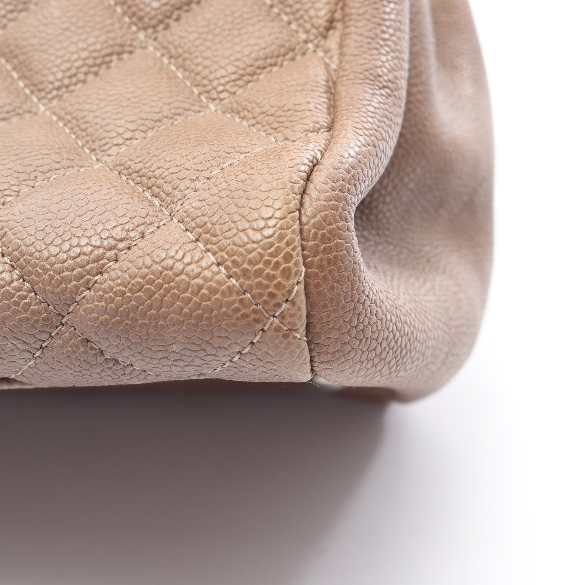 マトラッセ ボーリングバッグ チェーンショルダーバッグ キャビアスキン グレーブラウン シルバー金具 シャネル バッグ CHANEL