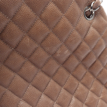マトラッセ ボーリングバッグ チェーンショルダーバッグ キャビアスキン グレーブラウン シルバー金具 シャネル バッグ CHANEL