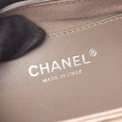 マトラッセ ボーリングバッグ チェーンショルダーバッグ キャビアスキン グレーブラウン シルバー金具 シャネル バッグ CHANEL