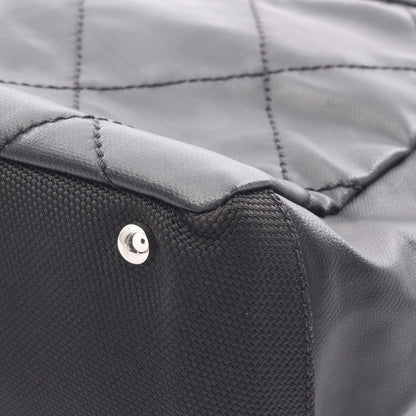 パリビアリッツPM ハンドバッグ トートバッグ コーティングキャンバス レザー ブラック シルバー金具 シャネル バッグ CHANEL